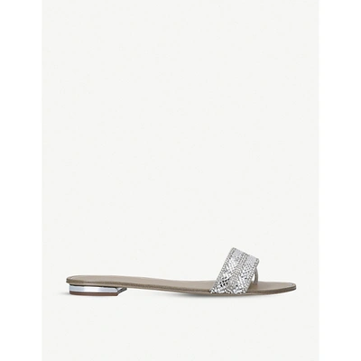 Shop Aldo Cadilinna Jewel-embellished Sandals In Grey