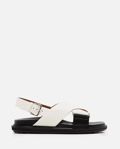 Shop Marni Fussbett Sandal In White