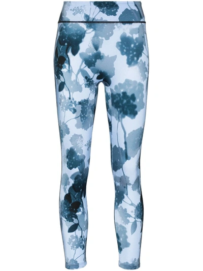 Shop Fendi Shady Flowers Leggings In Blue