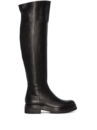 Gianvito Rossi Quinn Leather Over-the-knee Boots In Black