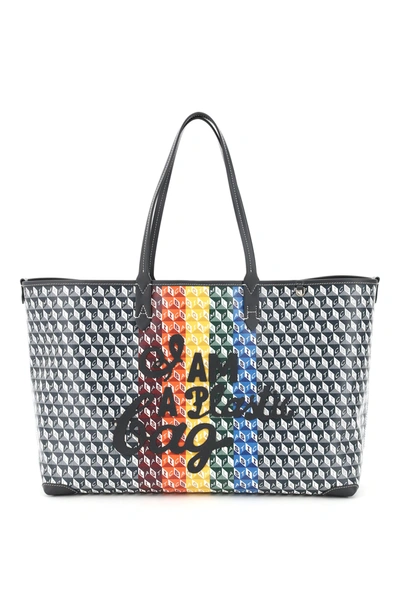 Shop Anya Hindmarch 'i Am A Plastic Bag' Large Tote Bag In White,grey