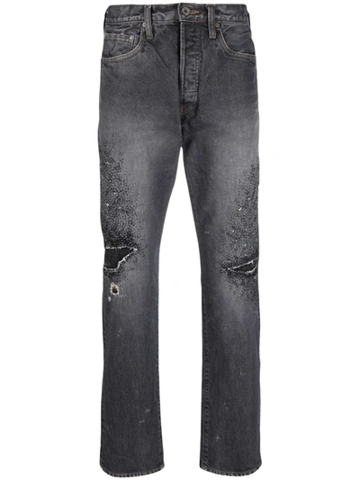 Shop Kapital Monkey Cisco Straight-leg Jeans In Black