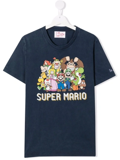 Shop Mc2 Saint Barth Teen Super Mario Graphic-print T-shirt In Blue