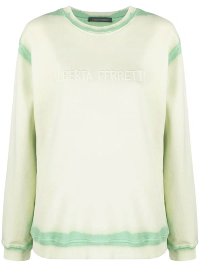 Shop Alberta Ferretti Bleach-effect Sweatshirt In Green
