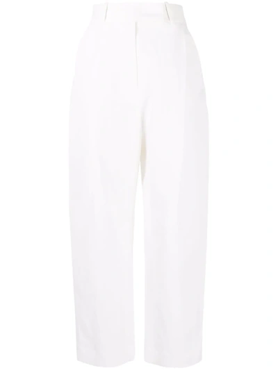 Shop Totême High-waisted Straight-leg Trousers In Neutrals