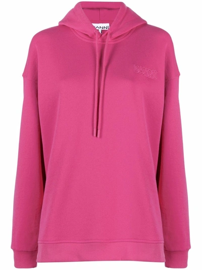 Shop Ganni Software Isoli Oversized Hoodie In Pink