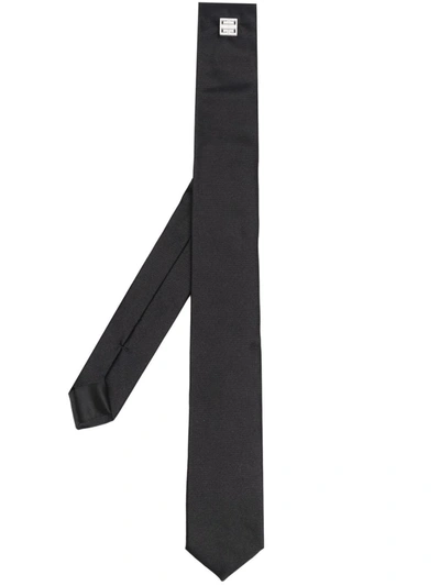 Shop Givenchy Logo-plaque Silk Tie In Black