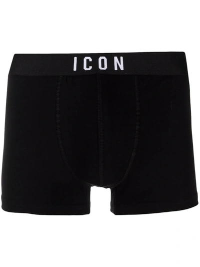 Shop Dsquared2 Icon Waistband Boxer Briefs In Black