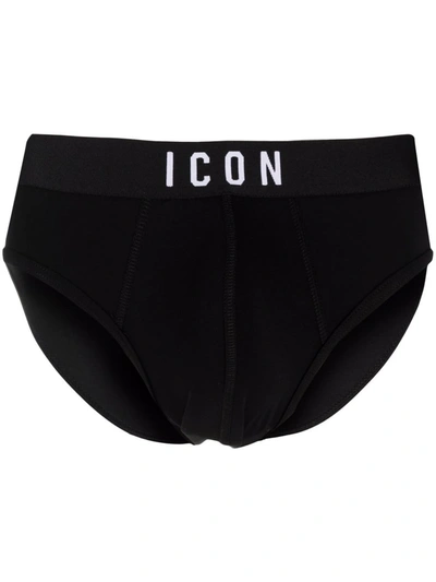 Shop Dsquared2 Icon Waistband Briefs In Black