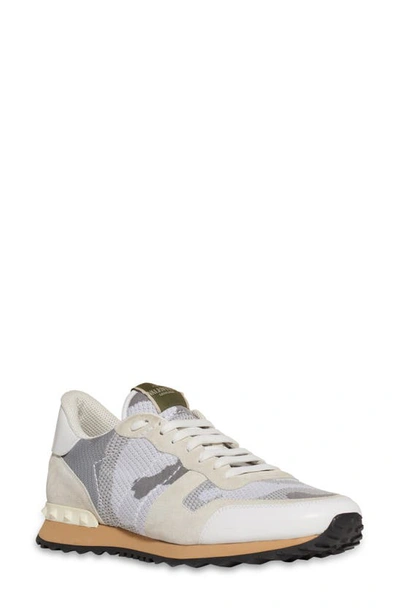 Shop Valentino Rockrunner Camo Low Top Sneaker In White