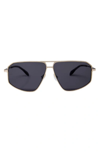 Shop Mita Milano 57mm Aviator Sunglasses In Light Gun-gold / Light Blue