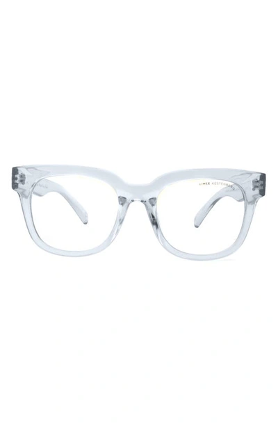 Shop Aimee Kestenberg Houston 52mm Square Blue Light Blocking Glasses In Crystal Blue/ Clear