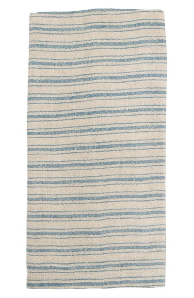 Shop Caravan Boat Stripe Set Of 2 Linen Towels In Natural/blue