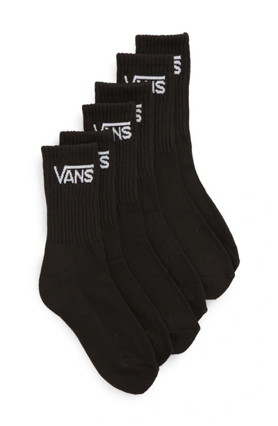 Shop Vans Classic 3-pack Crew Socks In Black