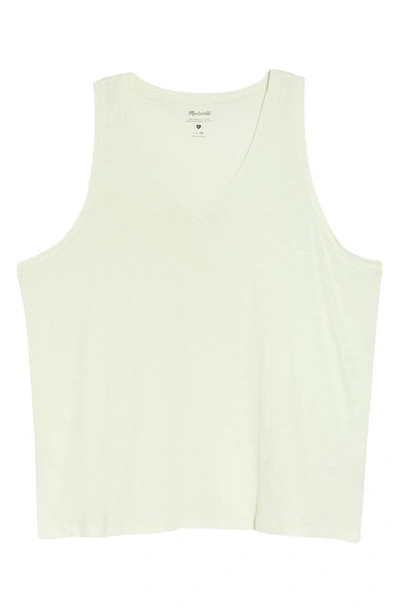 Shop Madewell Whisper Cotton V-neck Tank In Palest Willow
