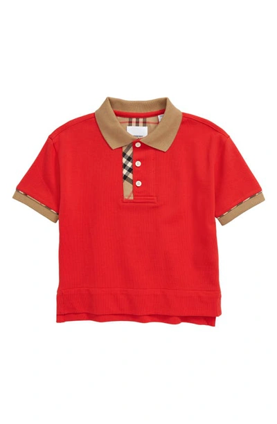 Shop Burberry Archie Polo In Bright Red