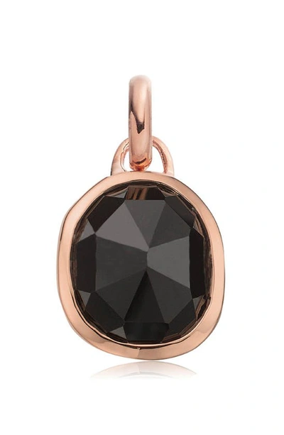 Shop Monica Vinader Siren Semiprecious Stone Pendant Charm (online Trunk Show) In Black Onyx/ Rose Gold