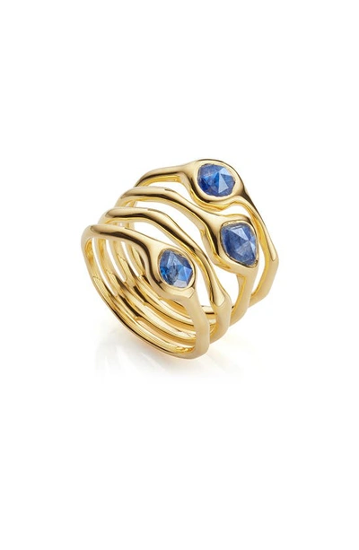 Shop Monica Vinader Siren Cluster Cocktail Ring In Gold/ Kyanite