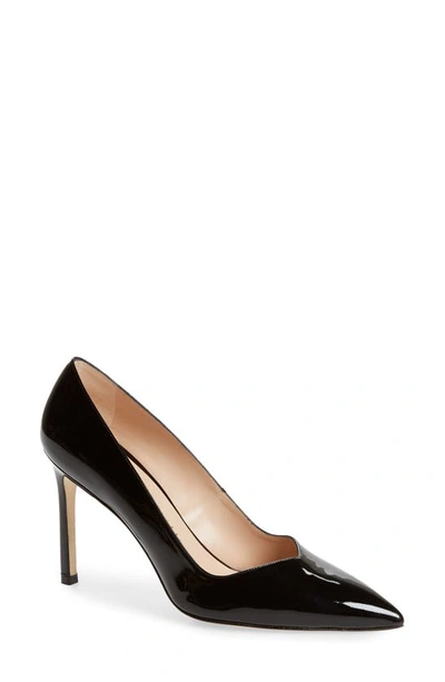 Shop Stuart Weitzman Anny Pointy Toe Pump In Black