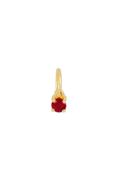 Shop Ef Collection Birthstone Charm In Yellow Gold/ Ruby