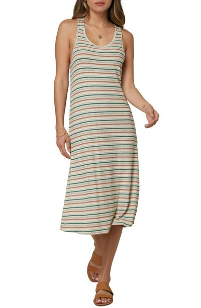 Shop O'neill Aquaria Stripe Rib Tank Dress In Multi Colored