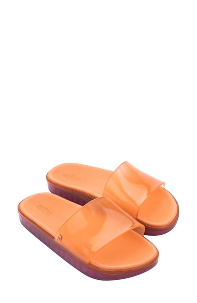 Shop Melissa Beach Slide Sandal In Orange/ Pink