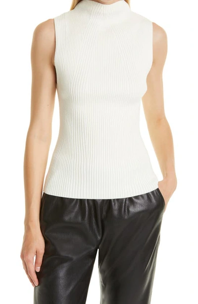 Shop Anine Bing Opal Directional Ribbed Sweater Tank In Ivory
