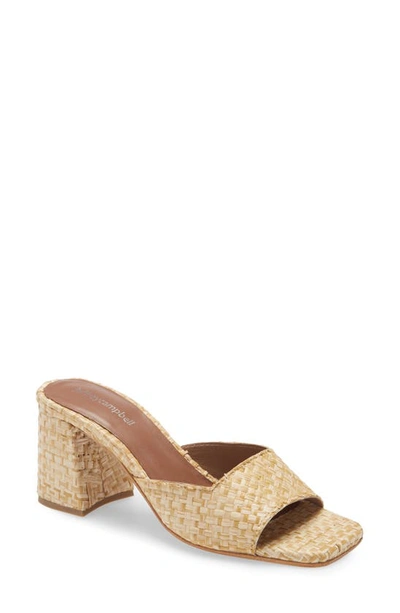 Shop Jeffrey Campbell Melange Woven Slide Sandal In White Tan Raffia