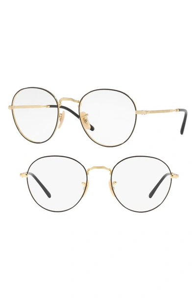 Shop Ray Ban 3582v 51mm Optical Glasses In Gold Black
