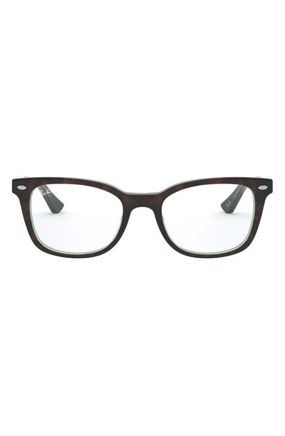 Ray Ban 53mm Optical Glasses In Green Havana