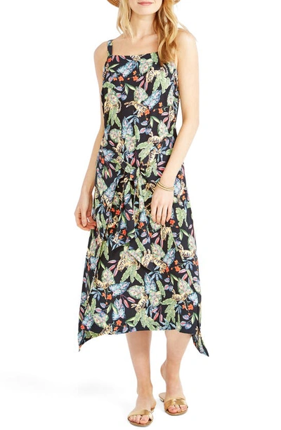 Shop Nic + Zoe Safari Dress Tie Waist A-line Dress In Indigo Multi