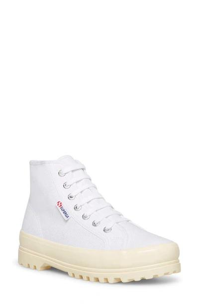 Shop Superga 2341 Alpina High Top Sneaker In White Shiny