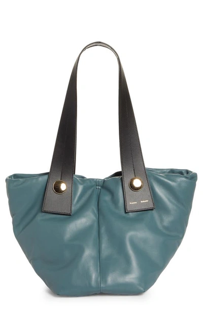 Shop Proenza Schouler Small Tobo Puffy Leather Tote In Orion Blue