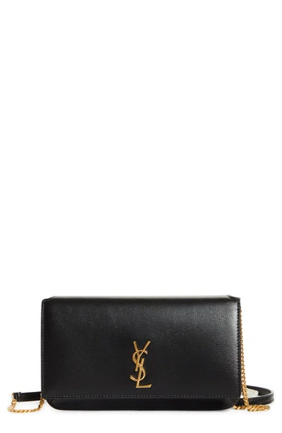 Shop Saint Laurent Monogram Phone Shoulder Bag In 2721 Dark Beige