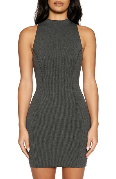 Naked Wardrobe Snatched & Sexy Sleeveless Minidress In Charcoal