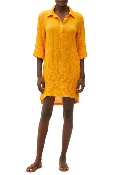 Shop Michael Stars Cecily Shirtdress In Saffron