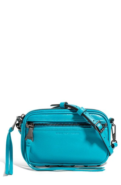 Shop Aimee Kestenberg Let's Ride Mini Leather Crossbody Bag In Blue Bird
