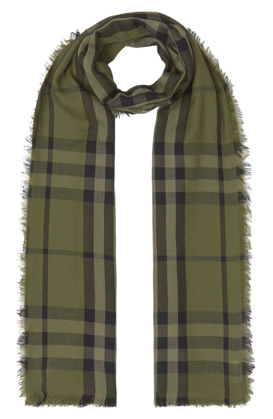 Burberry Check-print cashmere-blend scarf - Green
