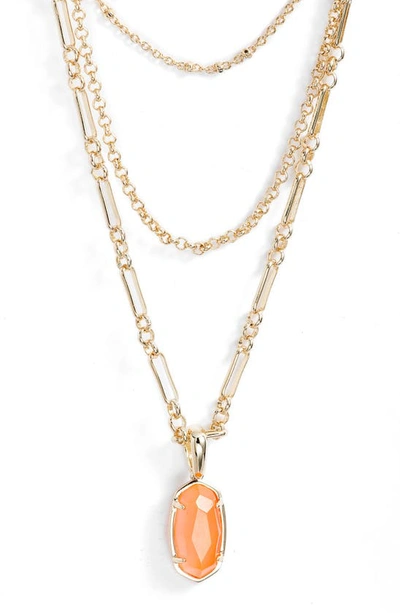 Shop Kendra Scott Ellie Layered Necklace In Gold Coral Illusion