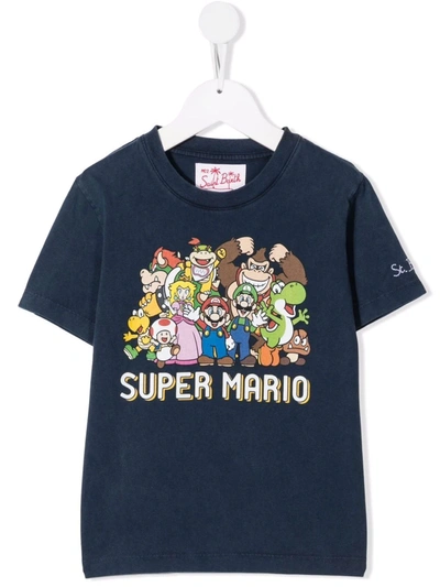 Shop Mc2 Saint Barth Super Mario Graphic-print T-shirt In 蓝色