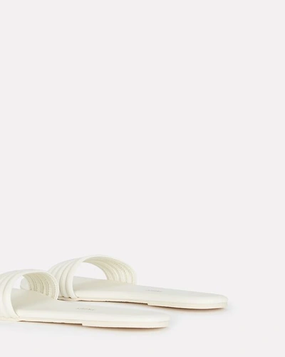 Shop Tkees Serna Leather Flat Slide Sandals In White