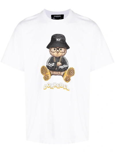 Shop Domrebel Ny Bear Box-print T-shirt In Weiss