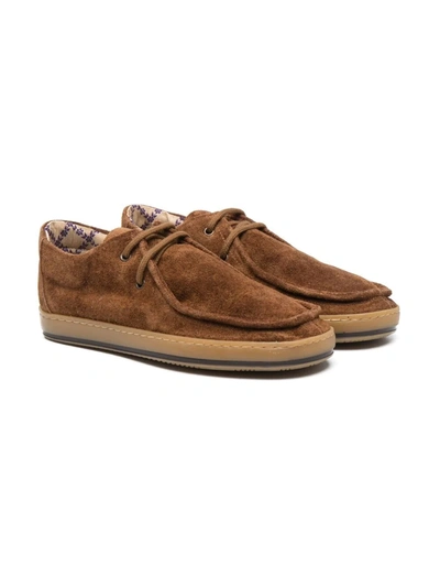 Shop Pèpè Suede Lace-up Shoes In Brown