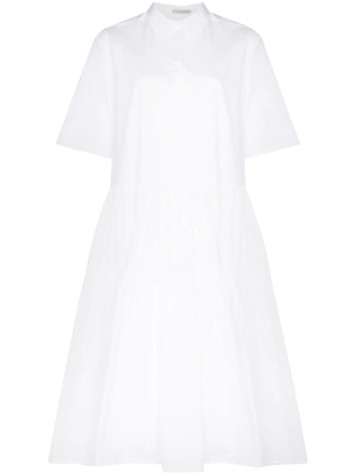 Shop Cecilie Bahnsen Primrose Tiered Shirtdress In White