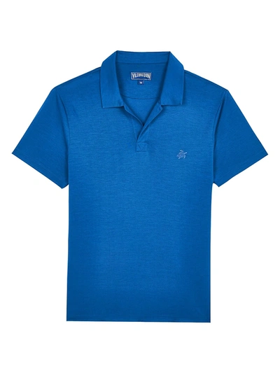 Shop Vilebrequin Men's Classic-fit Jersey Polo In Goa Blue