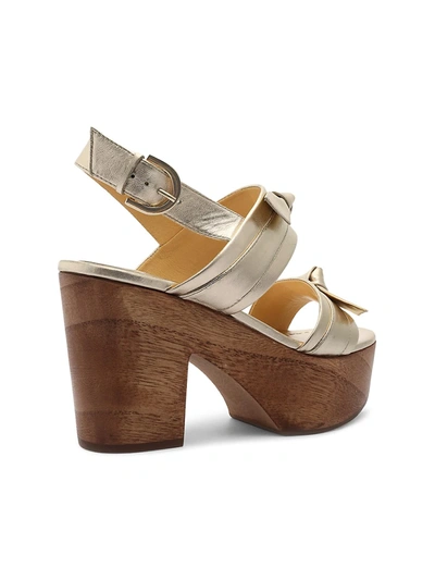 Shop Alexandre Birman Clarita Metallic Clog Sandals In Golden