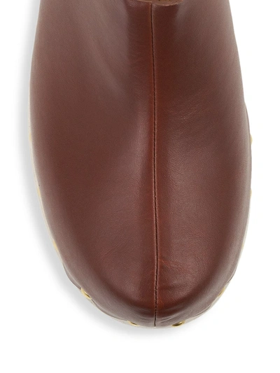 Shop Stella Mccartney Studded Vegan-leather Platform Clogs In Brown