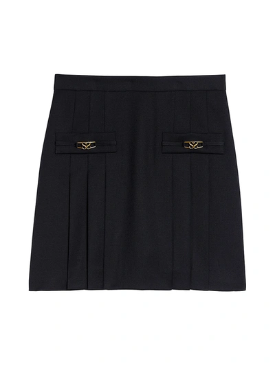 Shop Sandro Women's Rebecca Stitched Pleats Short Skirt In Black