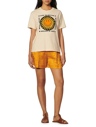 Sandro Corneille Graphic-print Organic Cotton-jersey T-shirt In