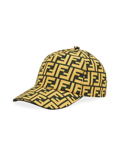 Shop Fendi Logo Baseball Cap In Verde Militare